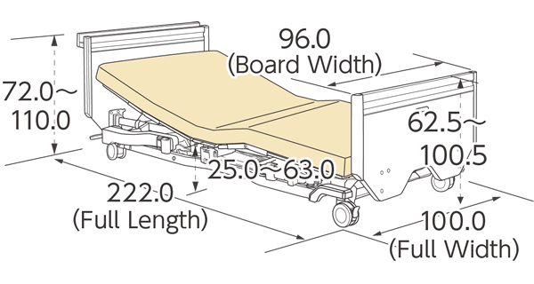 Basic Bed 4-Caster-Lock Type (WoodenShelfBoard)